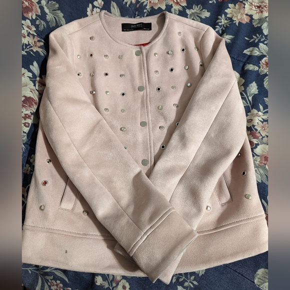 Zara Suede Effect Studed Jacket - Picture 7 of 9
